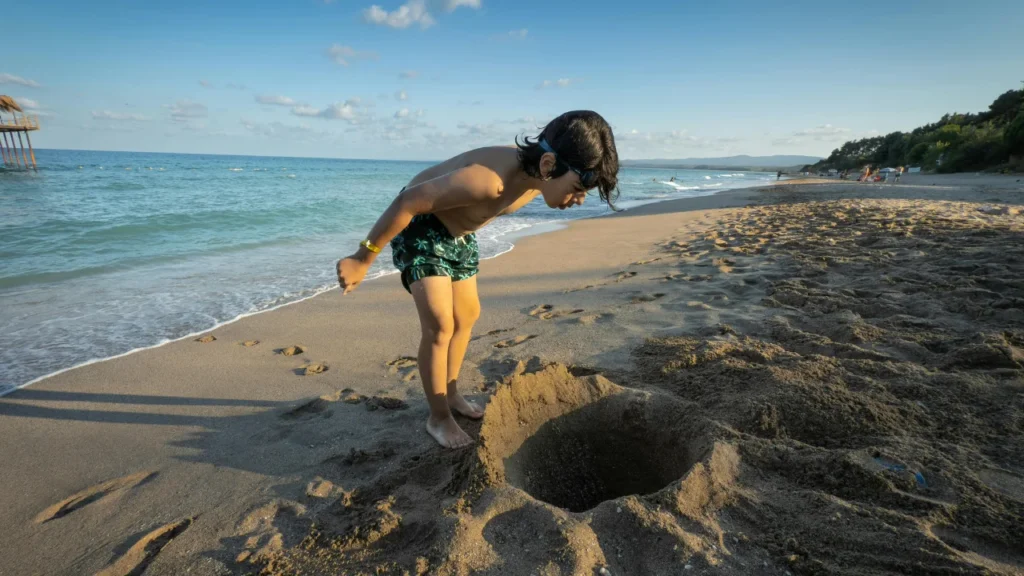 Child having Trypophobia fear of holes